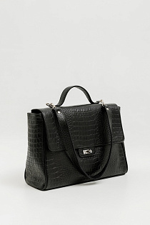 Valeri black croc